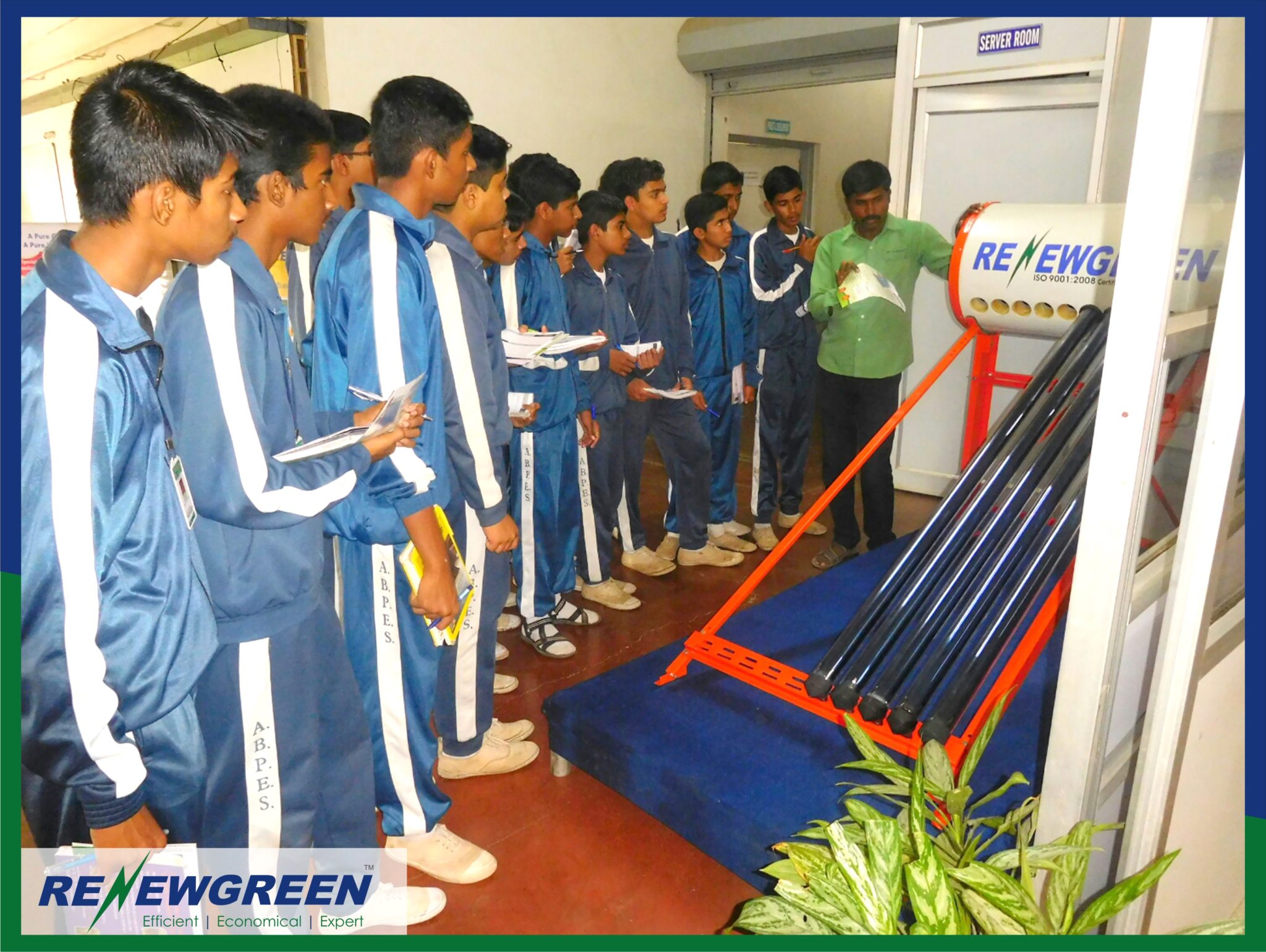 A. B. Patil School, Sangli students visits Renewgreen Energy manufacturing facility
